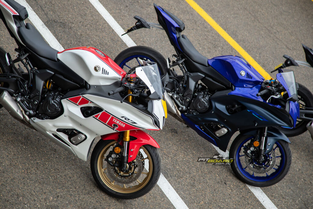 The 60th anniversary livery was on display at SMSP, we were extremely impressed with how well it fit the YZF-R7.