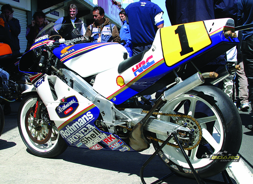 It's hard to pick which bike has a more iconic livery, the Rothmans Honda blue/white combo is easily one of the most defining colour schemes of the 80s and early 90s.