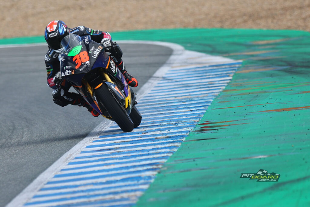The British rider topped the timesheets after a day of limited action in Jerez due to the weather.