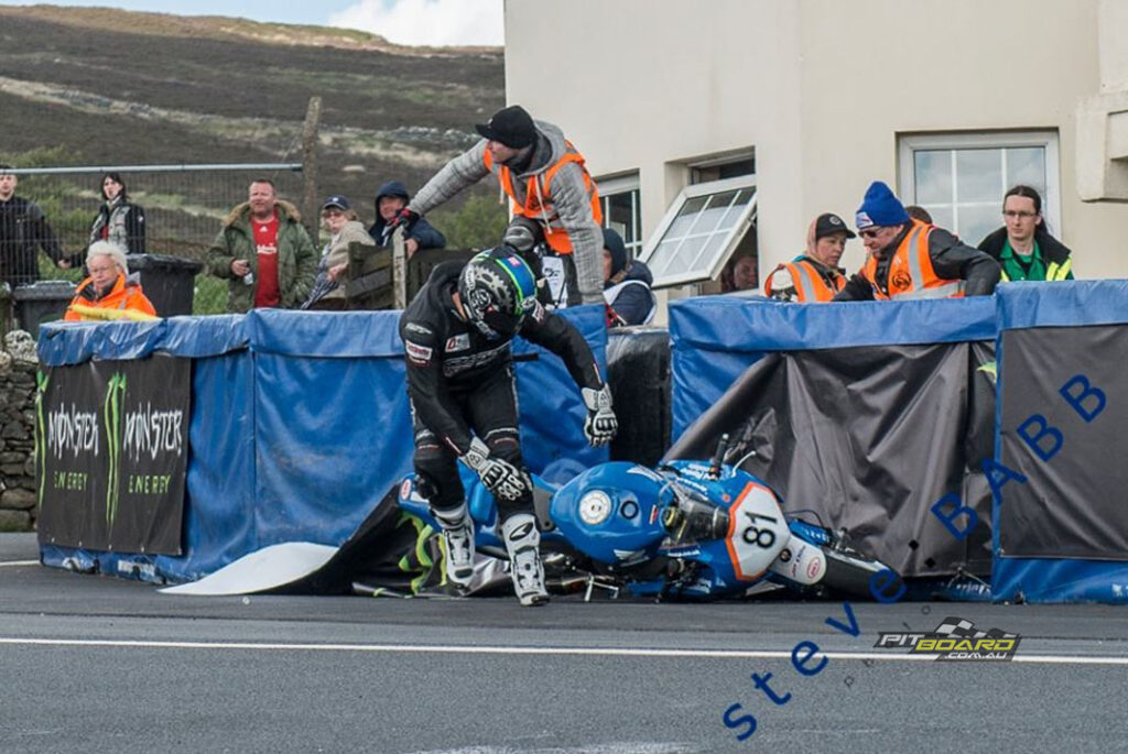 Alex might've seemed like he was getting away unscathed during the TT, but he had a few offs in his career...