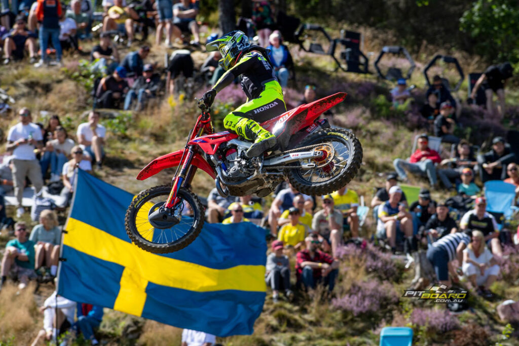 Currently sitting 10th in the standings heading into the last round, Evans will be eager to sign off with a positive result before jetting off to represent Australia at the Motocross of Nations. Photo: Team Honda HRC.