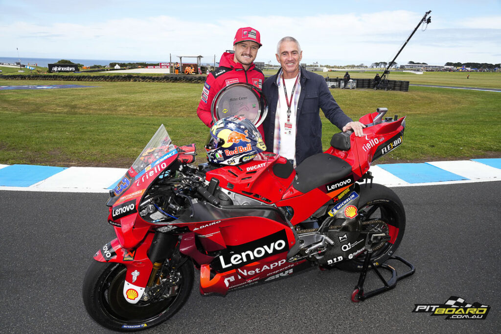 Two Aussie legends! Jack Miller and Mick Doohan at the newly renamed Miller Corner...