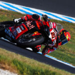 Michael Ruben Rinaldi was the lead Ducati rider in second ahead of teammate and 2022 WorldSBK Champion Alvaro Bautista, with only 0.035s separating them.