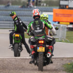 Rea crashed out in the first half of the race, promoting Bassani to third, Locatelli then fought for the podium spot...