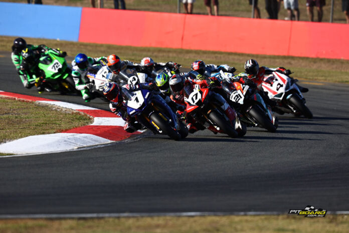 When the lights went out to start the first race Jones won the drag race to turn one to lead the field from Herfoss as Halliday again blew the start for Waters to move into third.